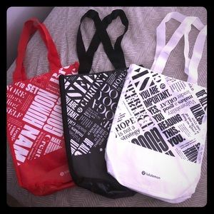 6 small reusable lululemon athletica tote bags